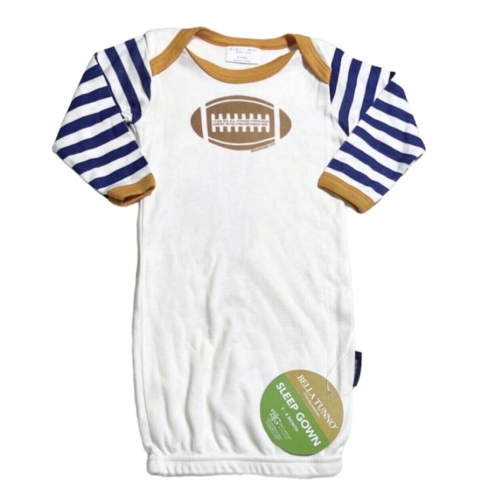 NEW! FamilyChristian Bamboo football 🏈 baby sleep gown 3-6 months